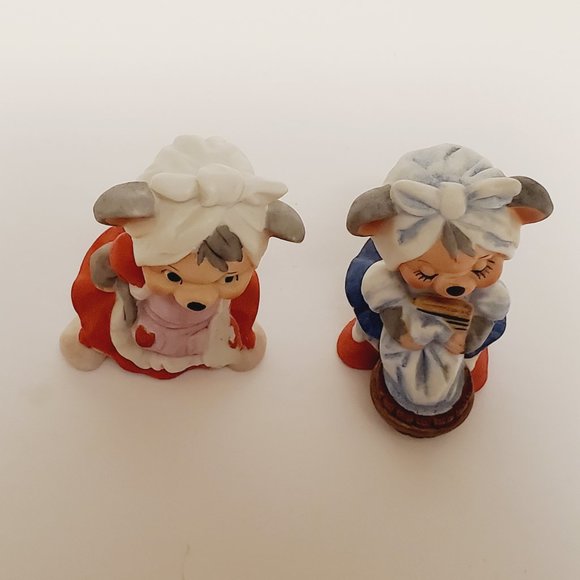 Vtg Taiwan Ceramic Figurines Smiling Mouse - Picture 2 of 9